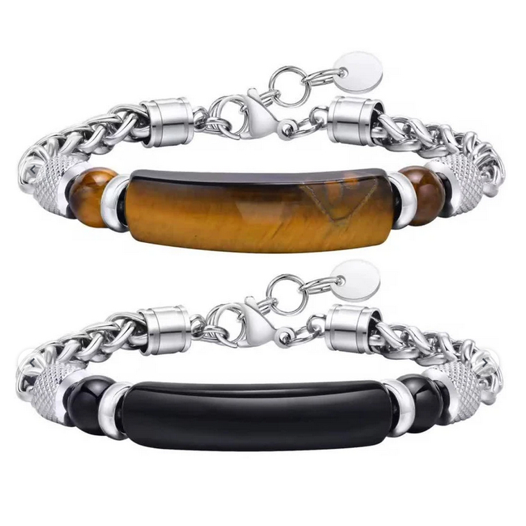 دستبند مردانه گالری گوهرسنگ مدل سنگ طبیعی کد GS1476PLUS_2 مجموعه دو عددی دستبند مردانه گالری گوهرسنگ مدل سنگ طبیعی کد GS1476PLUS_2 مجموعه دو عددی