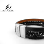 دستبند چرم عطارد مدل چرم طبیعی کد BA02