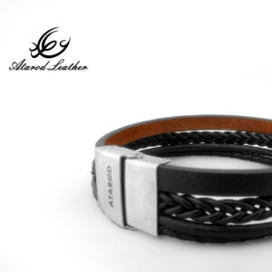 دستبند چرم عطارد مدل چرم طبیعی کد BA02